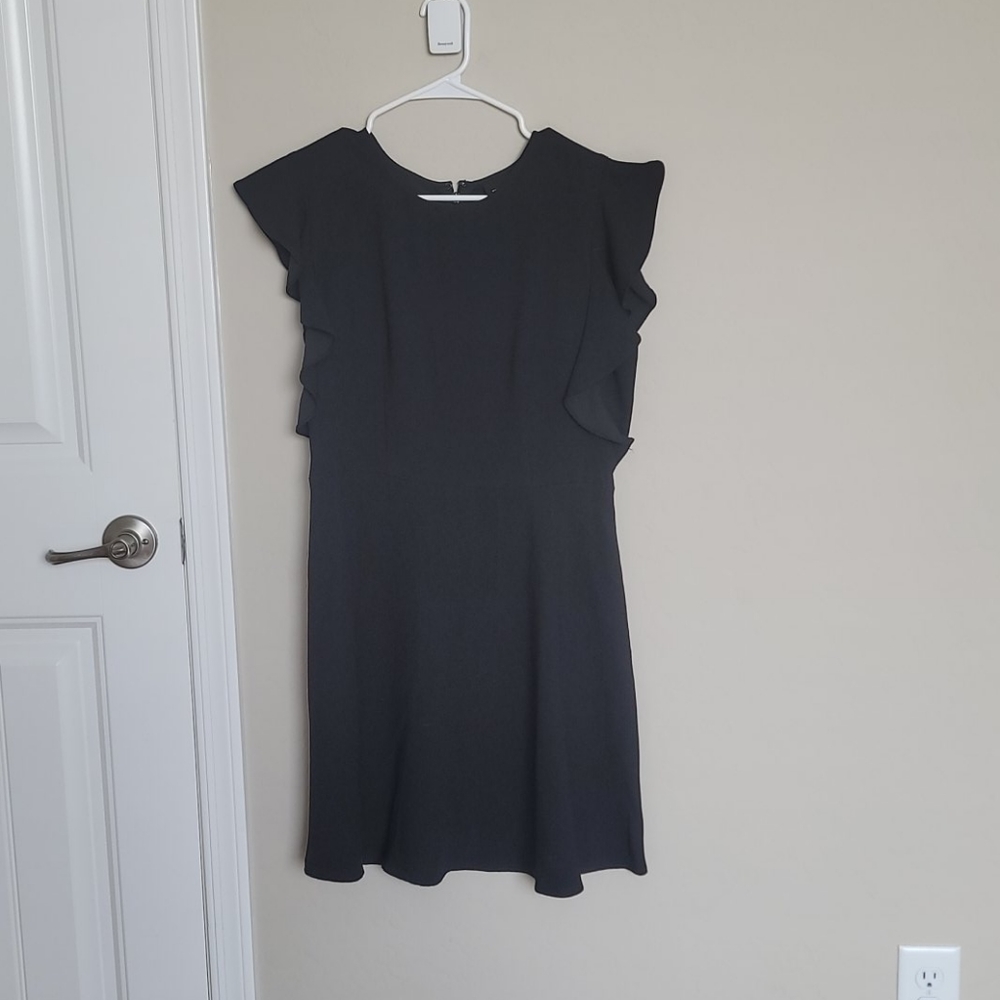 Black Flutter Sleeve Dress